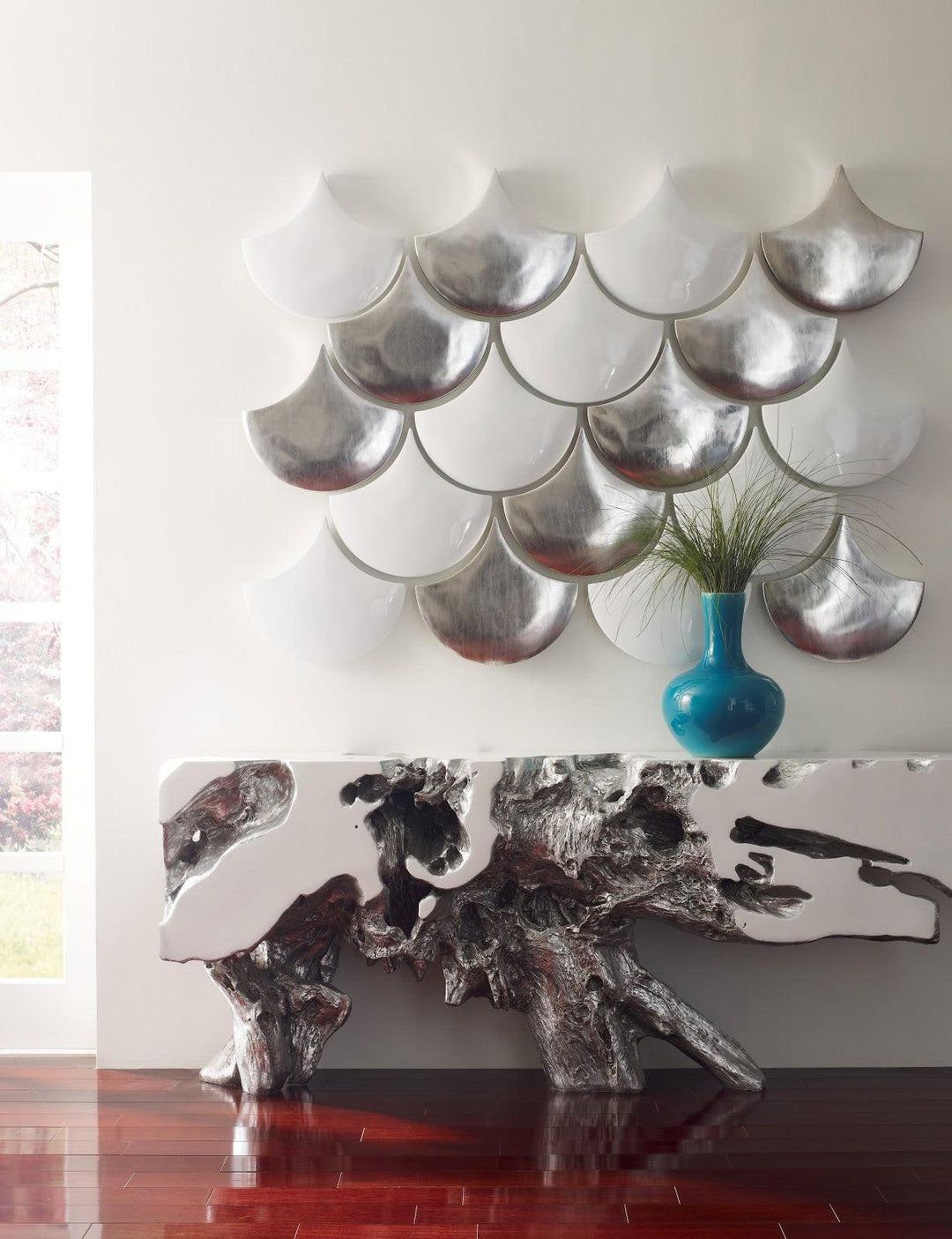SwayLiving Freeform Console Table, Silver Leaf, LG CONSOLE TABLES