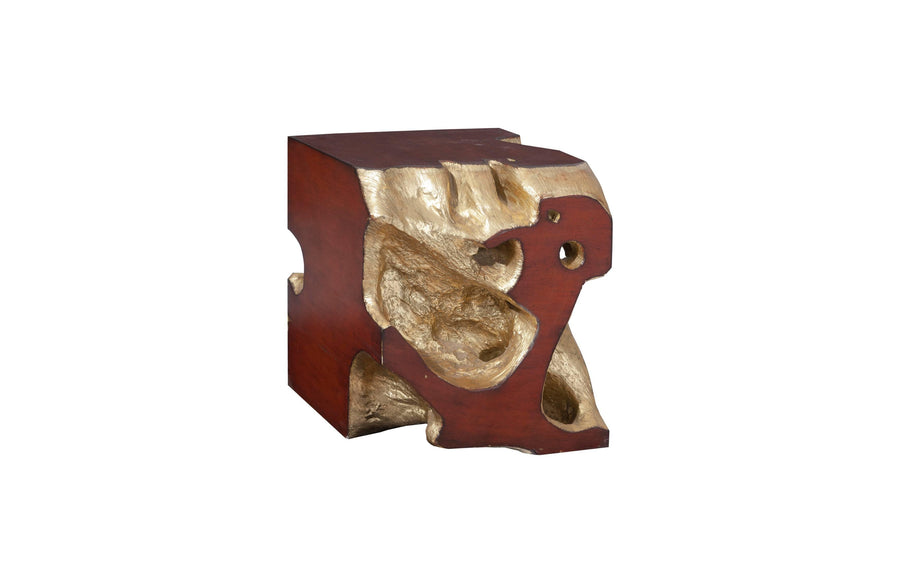 SwayLiving Freeform Stool, Gold Leaf, Faux Bois, SM OTTOMANS, POUFS, + STOOLS