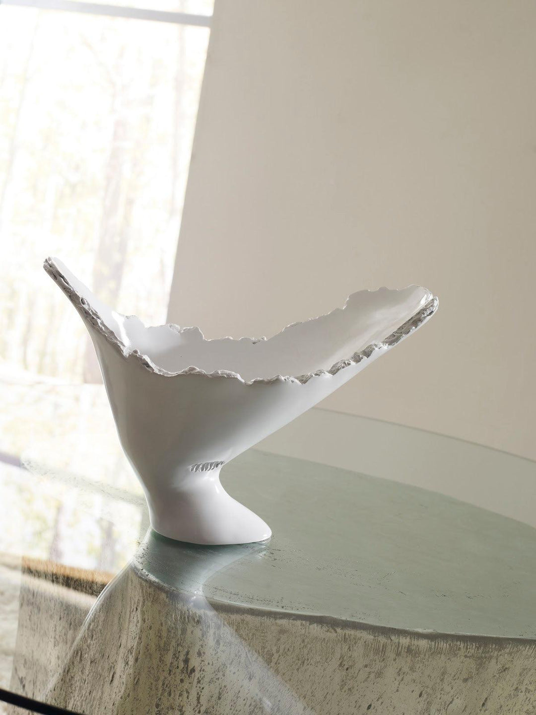 SwayLiving Burled Vase, Glossy White VASES, JARS, + BOTTLES