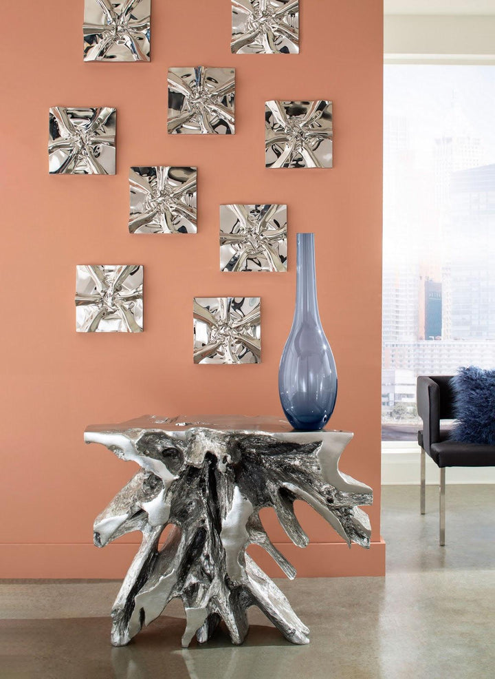 SwayLiving Luxe Freeform Console Table, Silver Leaf CONSOLE TABLES