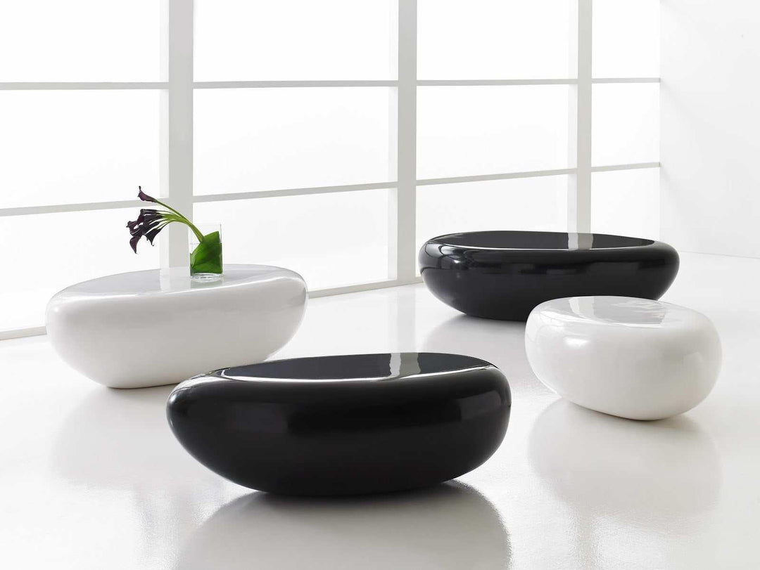 SwayLiving River Stone Coffee Table, Large, Gel Coat Black COFFEE TABLES