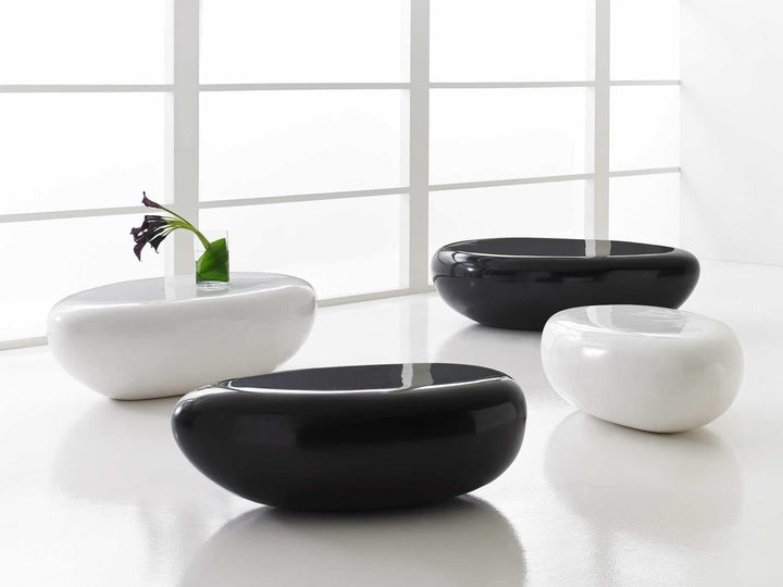 SwayLiving River Stone Coffee Table, Large, Gel Coat Black COFFEE TABLES