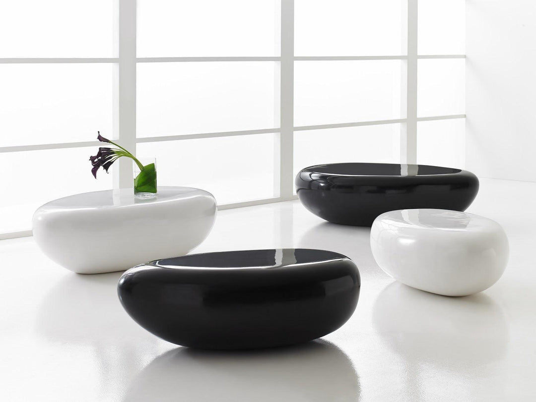 SwayLiving River Stone Coffee Table, Small, Gel Coat White COFFEE TABLES