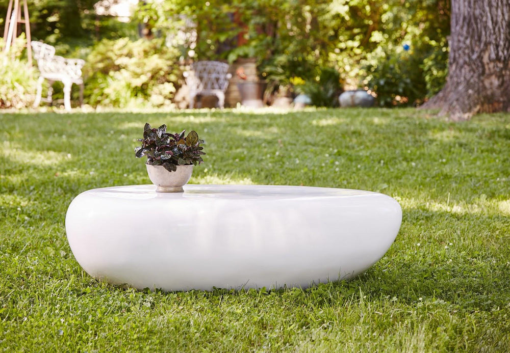 SwayLiving River Stone Coffee Table, Large, Gel Coat White COFFEE TABLES