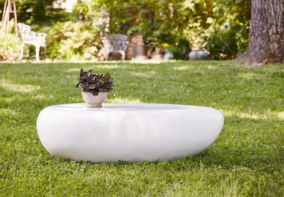 SwayLiving River Stone Coffee Table, Large, Gel Coat White COFFEE TABLES
