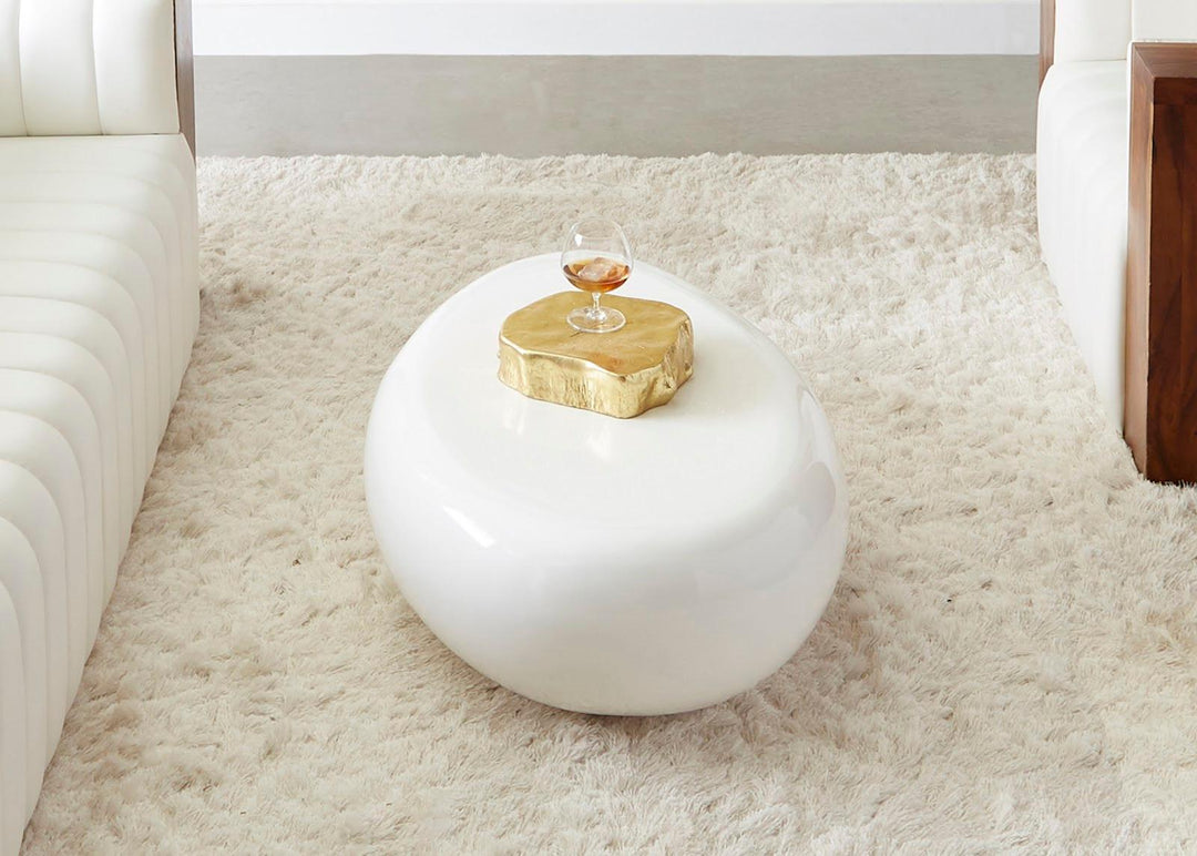 SwayLiving River Stone Coffee Table, Small, Gel Coat White COFFEE TABLES