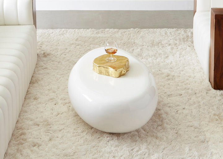 SwayLiving River Stone Coffee Table, Small, Gel Coat White COFFEE TABLES