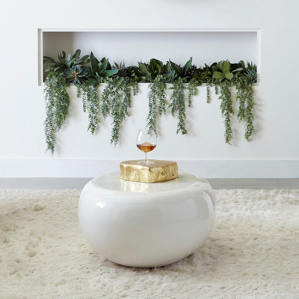 SwayLiving River Stone Coffee Table, Small, Gel Coat White COFFEE TABLES