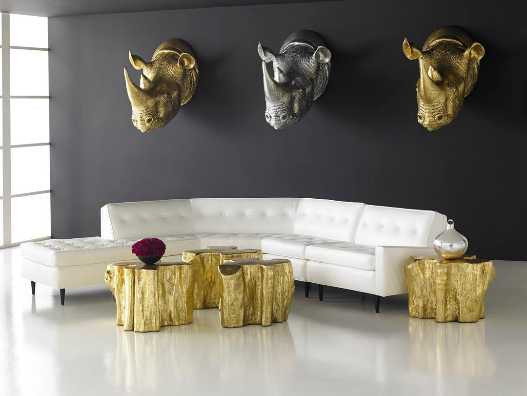 SwayLiving Rhino Wall Art, Resin, Silver Leaf WALL ACCENTS