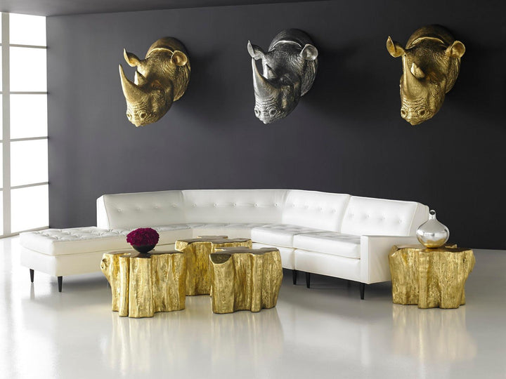 SwayLiving Rhino Wall Art, Resin, Silver Leaf WALL ACCENTS