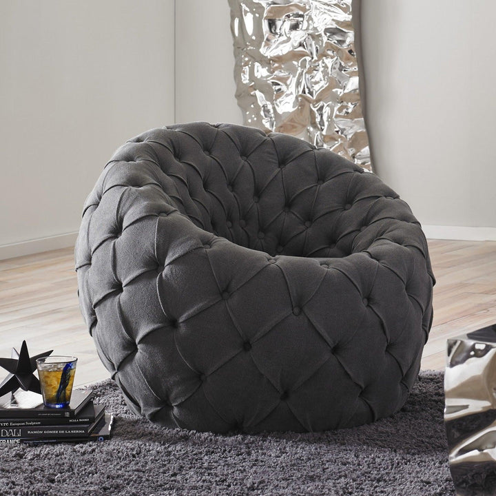 SwayLiving Egg Chair, Ramie Gray ACCENT + LOUNGE CHAIRS