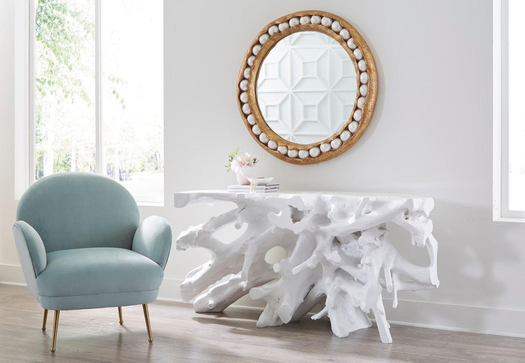 SwayLiving Cast Root Console Table, Gel Coat White CONSOLE TABLES