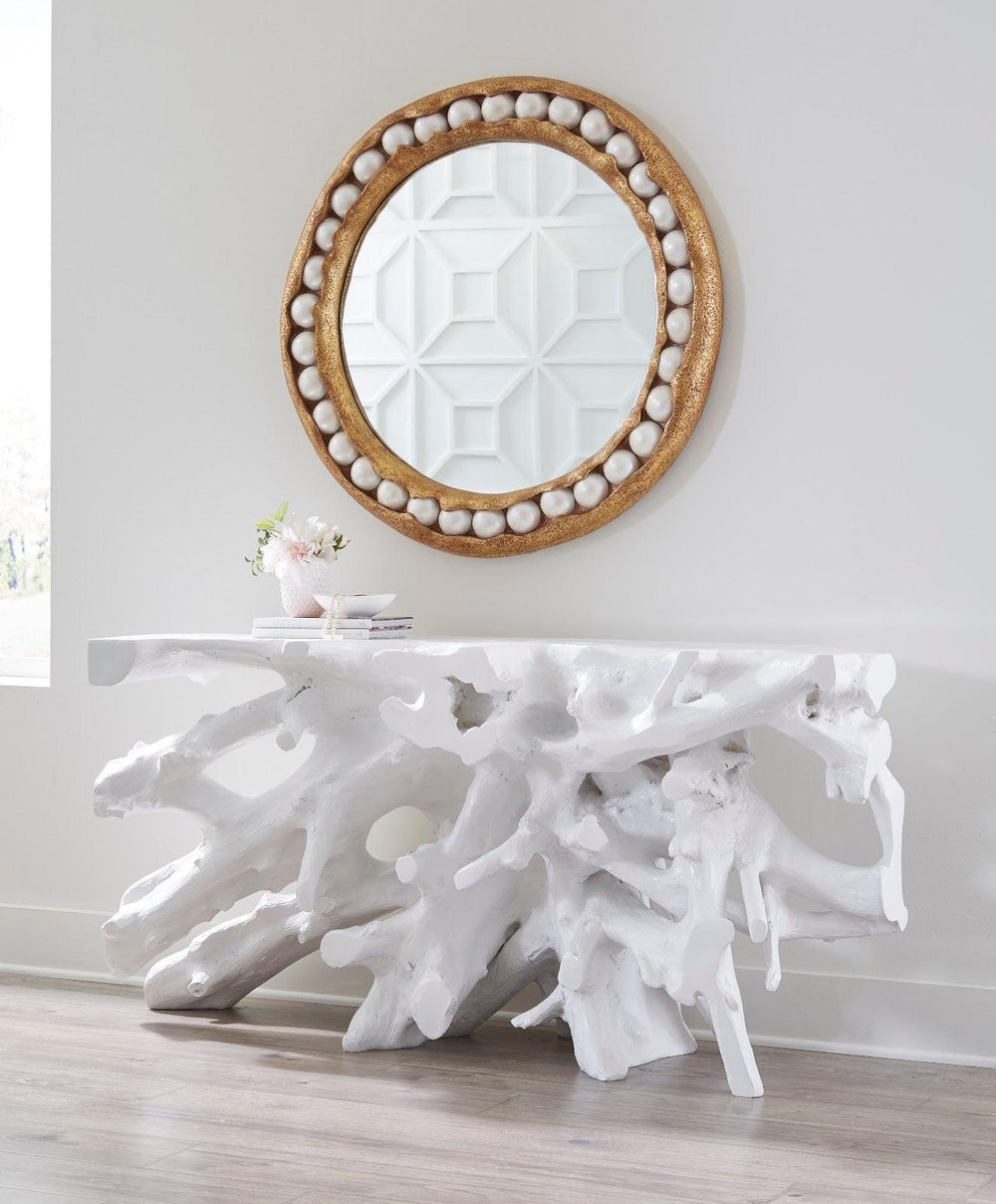 SwayLiving Cast Root Console Table, Gel Coat White CONSOLE TABLES