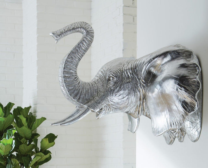 SwayLiving Elephant Wall Art, Resin, Silver Leaf WALL ACCENTS
