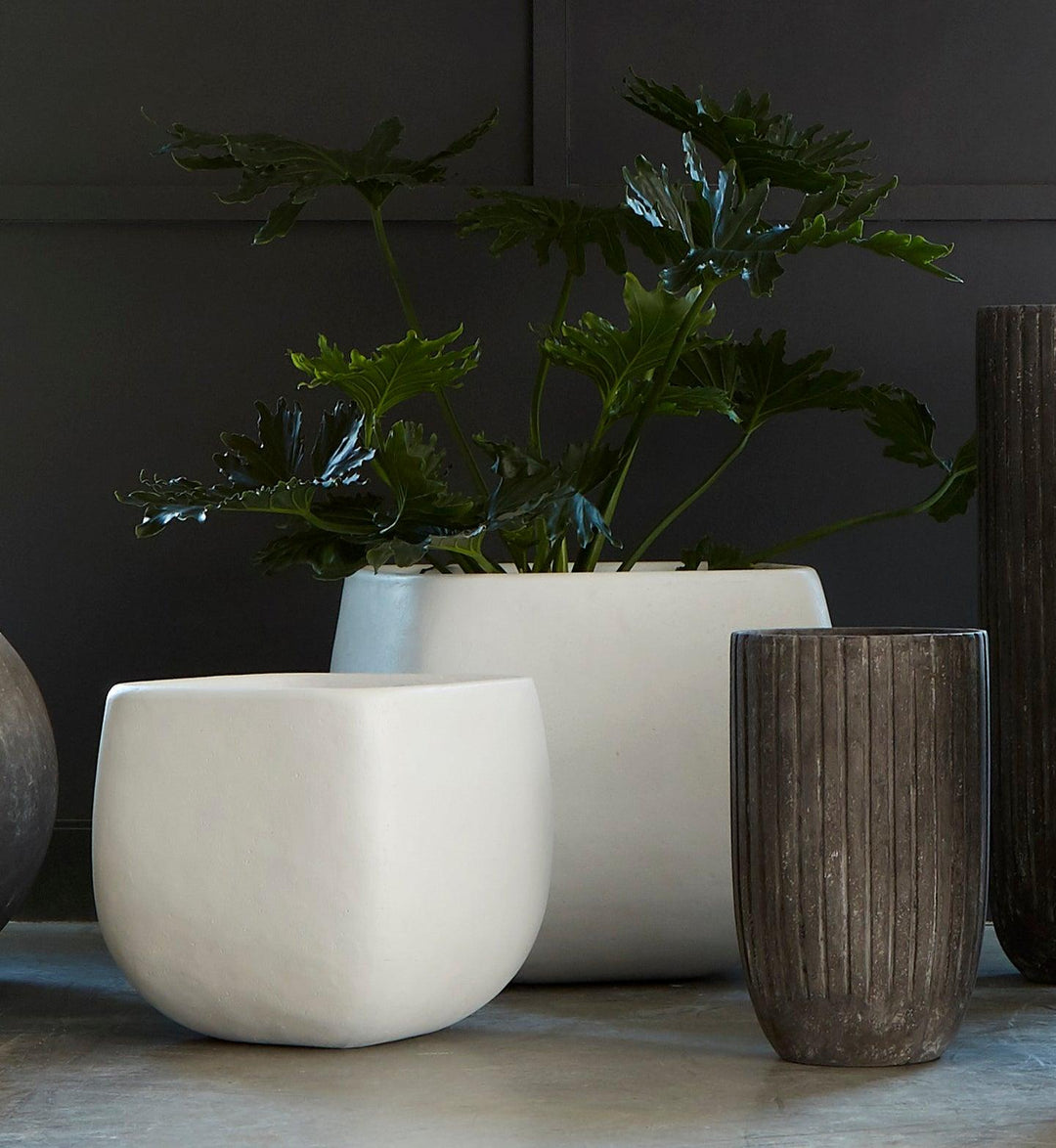 SwayLiving Ava Planter, Large, White PLANTERS