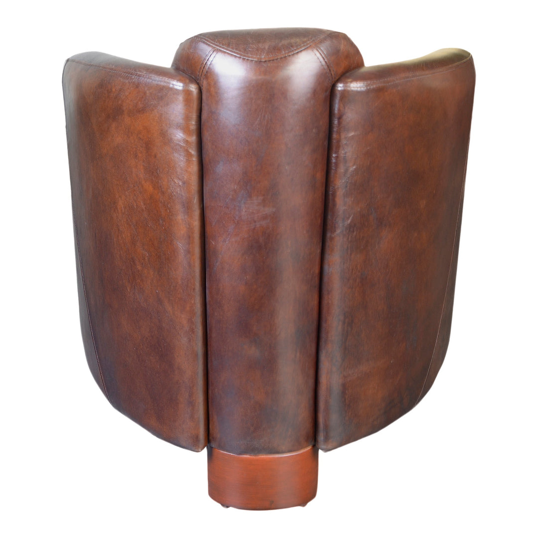 SwayLiving - Salzburg Club Chair Dark Brown Leather - PK-1000-20 | SwayLiving