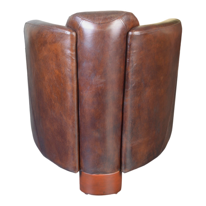 SwayLiving - Salzburg Club Chair Dark Brown Leather - PK-1000-20 | SwayLiving