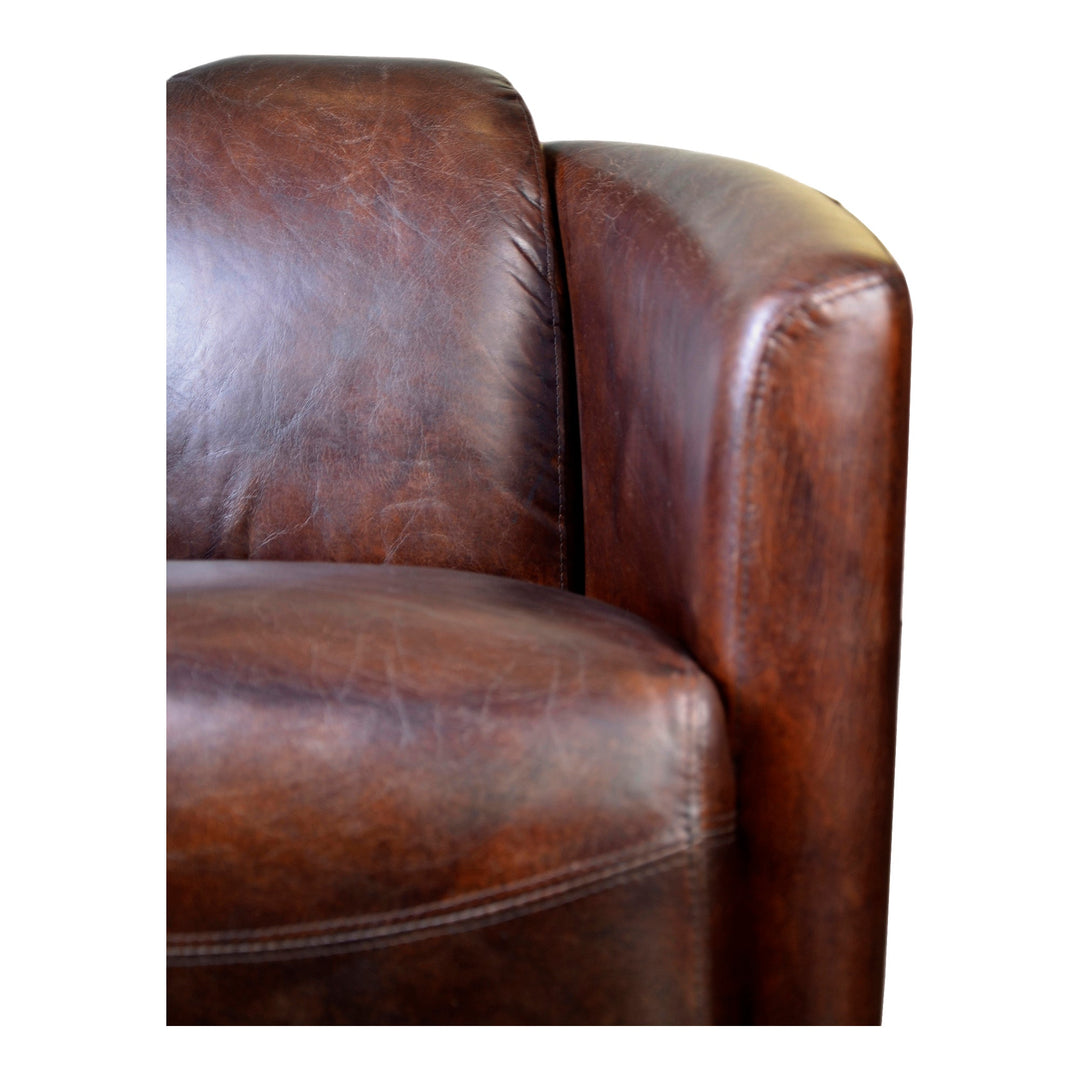 SwayLiving - Salzburg Club Chair Dark Brown Leather - PK-1000-20 | SwayLiving