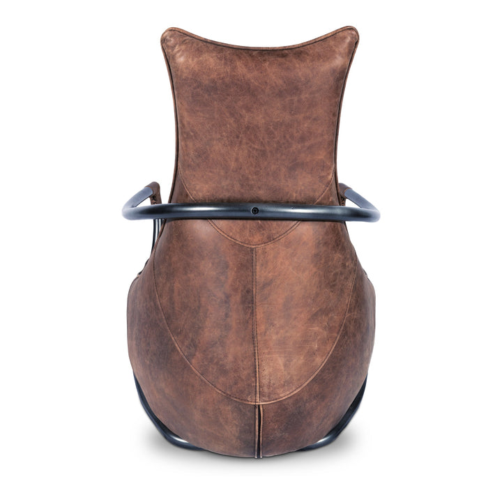 SwayLiving - Carlisle Club Chair Grazed Brown Leather - PK-1026-03 | SwayLiving