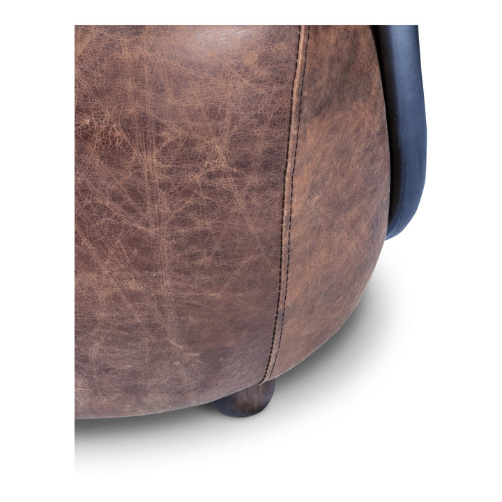SwayLiving - Carlisle Club Chair Grazed Brown Leather - PK-1026-03 | SwayLiving