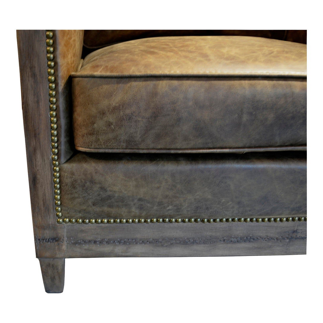 SwayLiving - Darlington Club Chair Grazed Brown Leather - PK-1030-03 | SwayLiving