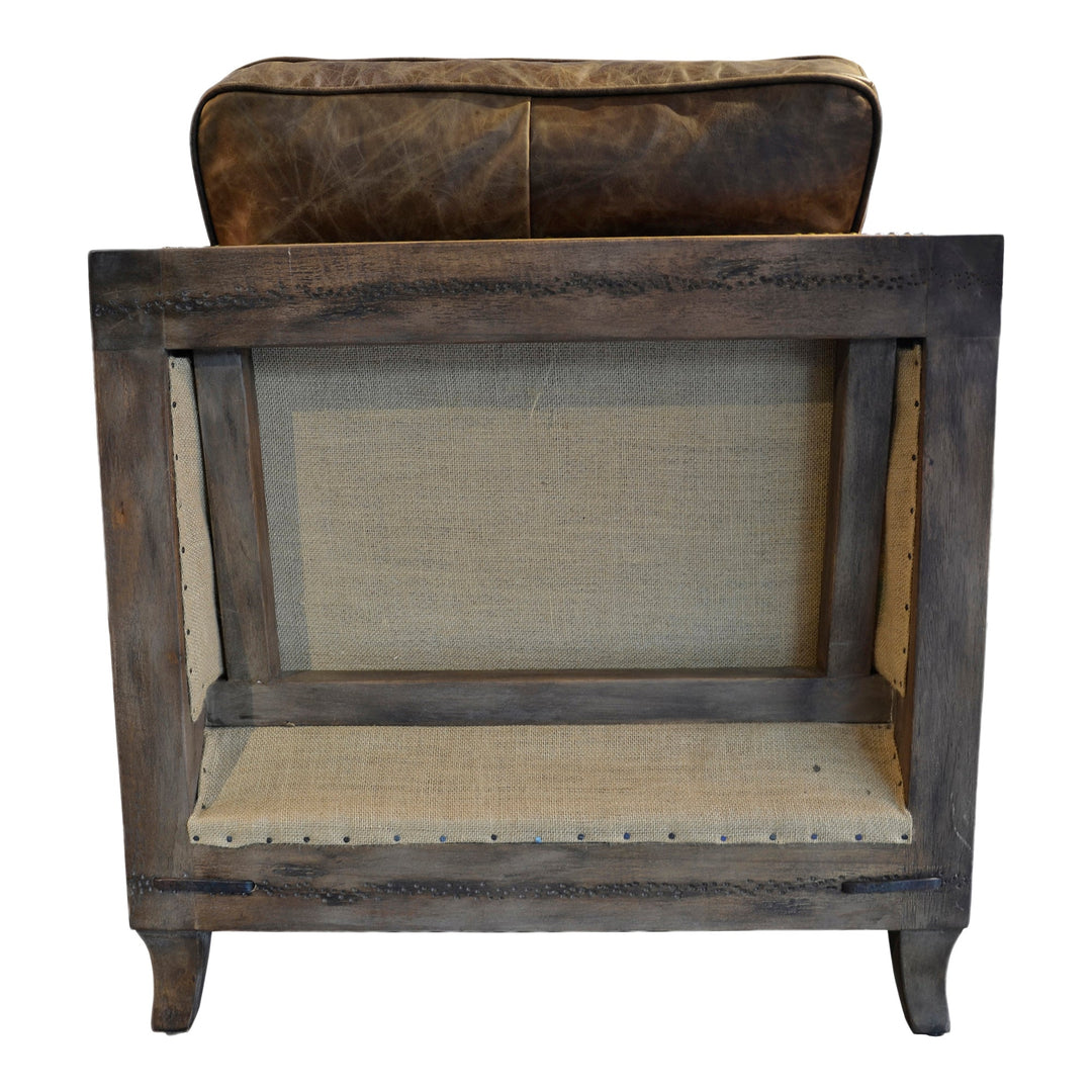 SwayLiving - Darlington Club Chair Grazed Brown Leather - PK-1030-03 | SwayLiving
