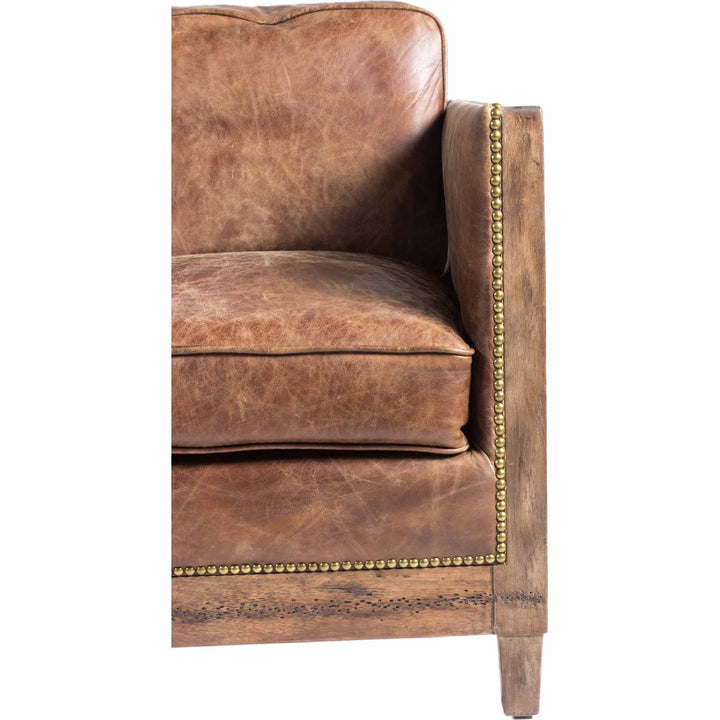SwayLiving - Darlington Sofa Grazed Brown Leather - PK-1031-03 | SwayLiving