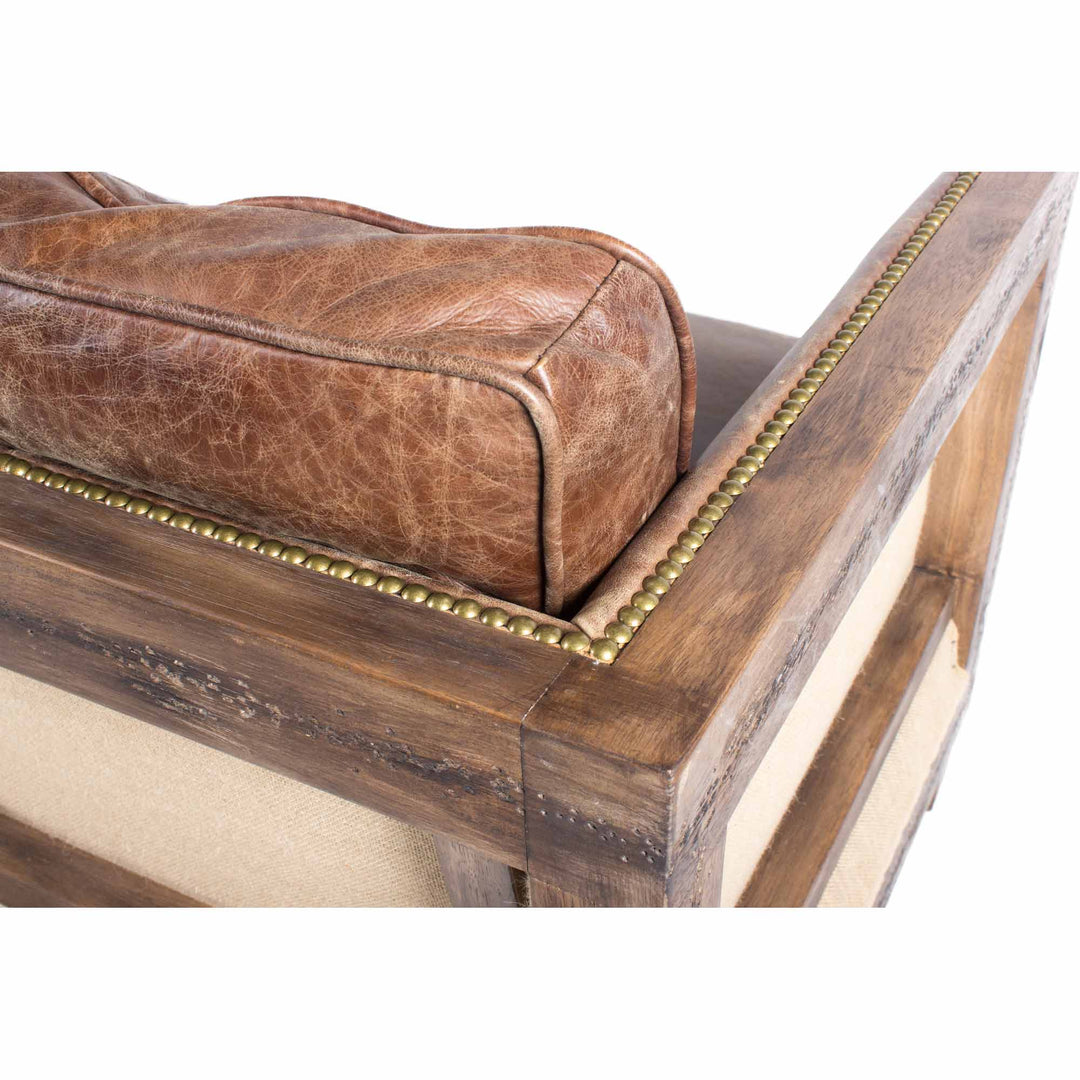 SwayLiving - Darlington Sofa Grazed Brown Leather - PK-1031-03 | SwayLiving