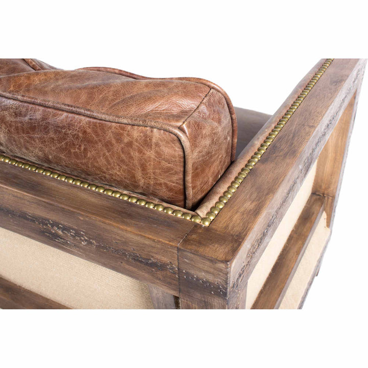 SwayLiving - Darlington Sofa Grazed Brown Leather - PK-1031-03 | SwayLiving