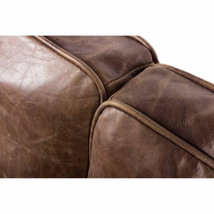 SwayLiving - Darlington Sofa Grazed Brown Leather - PK-1031-03 | SwayLiving
