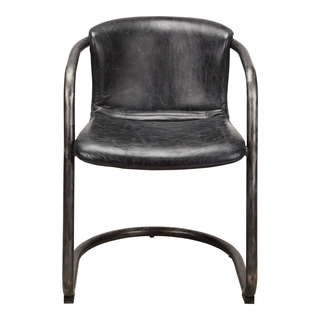 SwayLiving - Freeman Dining Chair Onyx Black Leather  - Set of 2 - PK-1059-02 | SwayLiving