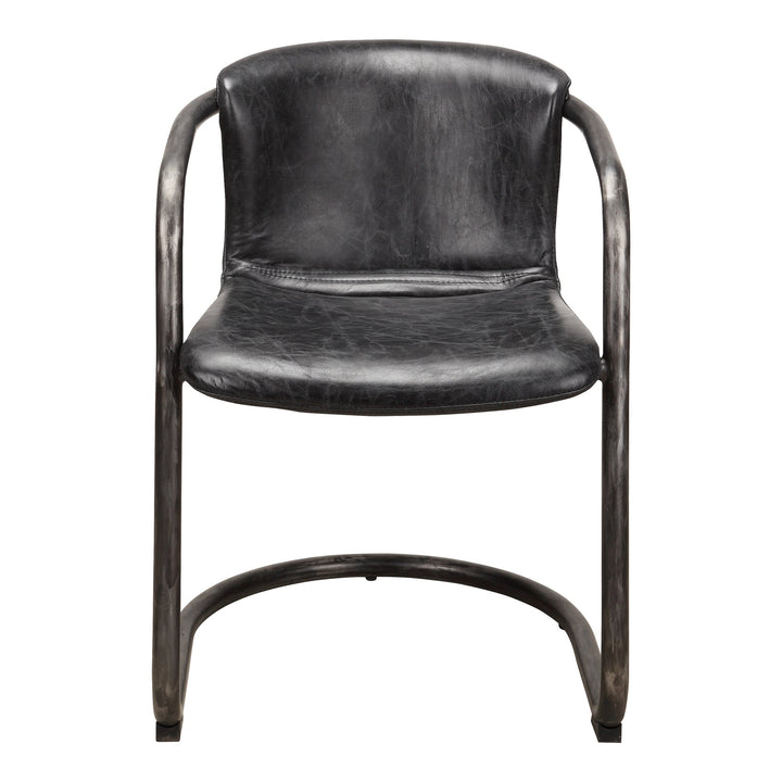 SwayLiving - Freeman Dining Chair Onyx Black Leather  - Set of 2 - PK-1059-02 | SwayLiving