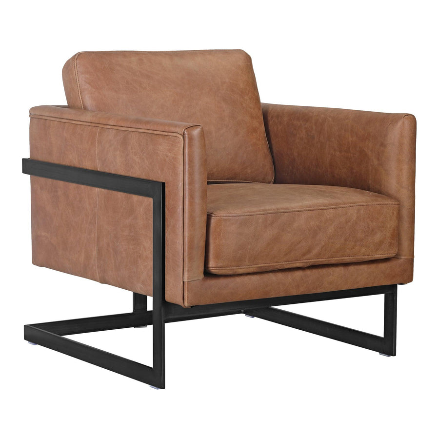 Luxley Club Chair Open Road Brown Leather - SwayLiving