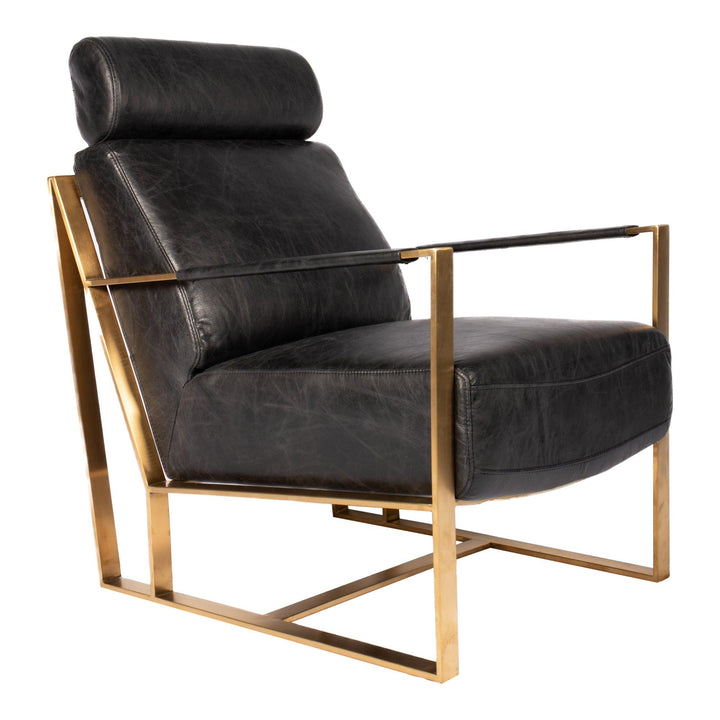 SwayLiving - Paradiso Chair Onyx Black Leather - PK-1083-02 | SwayLiving