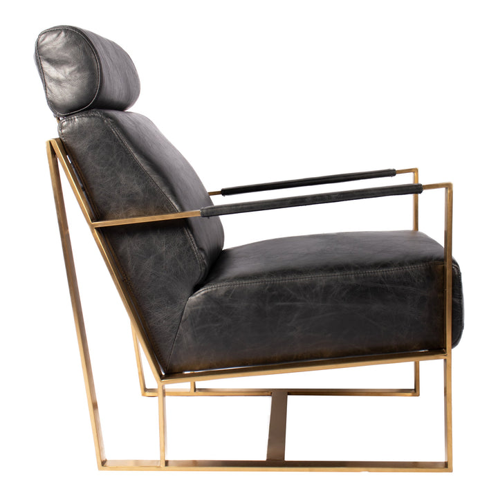 SwayLiving - Paradiso Chair Onyx Black Leather - PK-1083-02 | SwayLiving