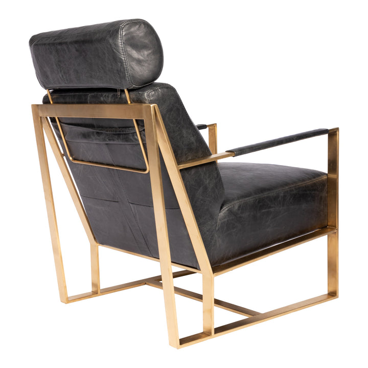 SwayLiving - Paradiso Chair Onyx Black Leather - PK-1083-02 | SwayLiving