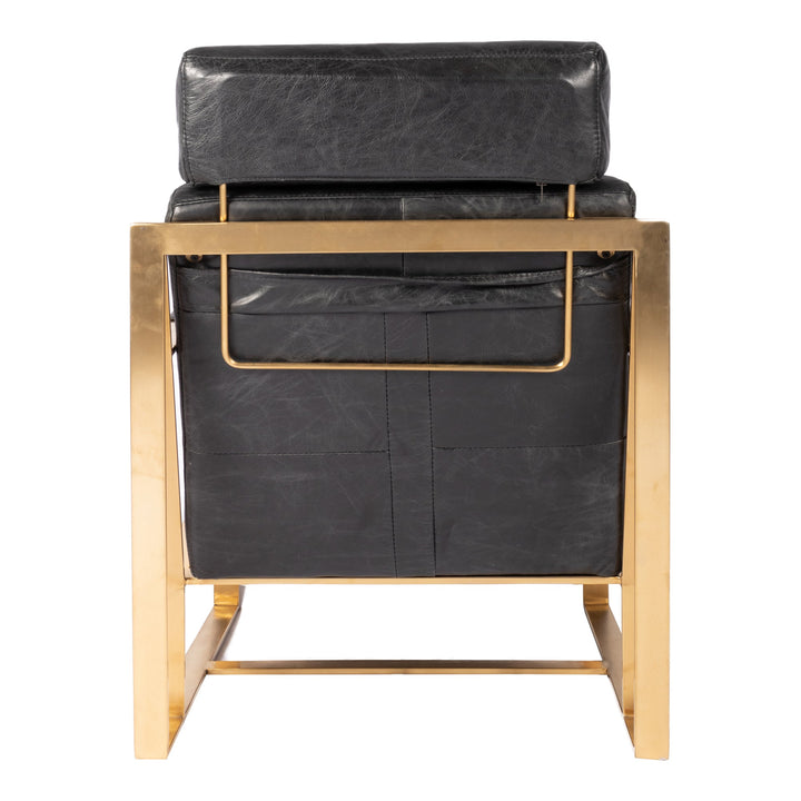 SwayLiving - Paradiso Chair Onyx Black Leather - PK-1083-02 | SwayLiving