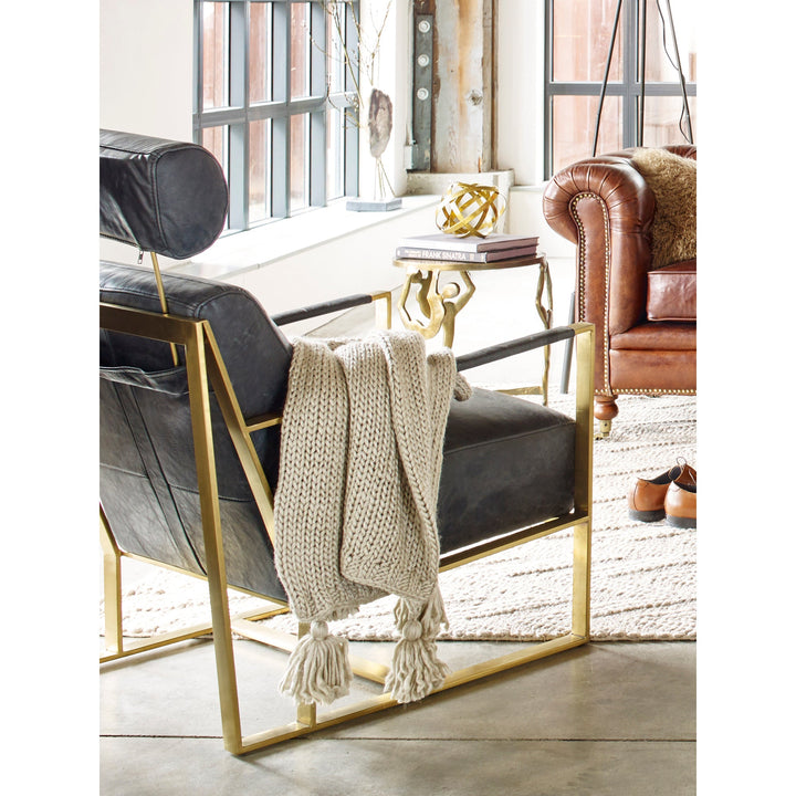 SwayLiving - Paradiso Chair Onyx Black Leather - PK-1083-02 | SwayLiving