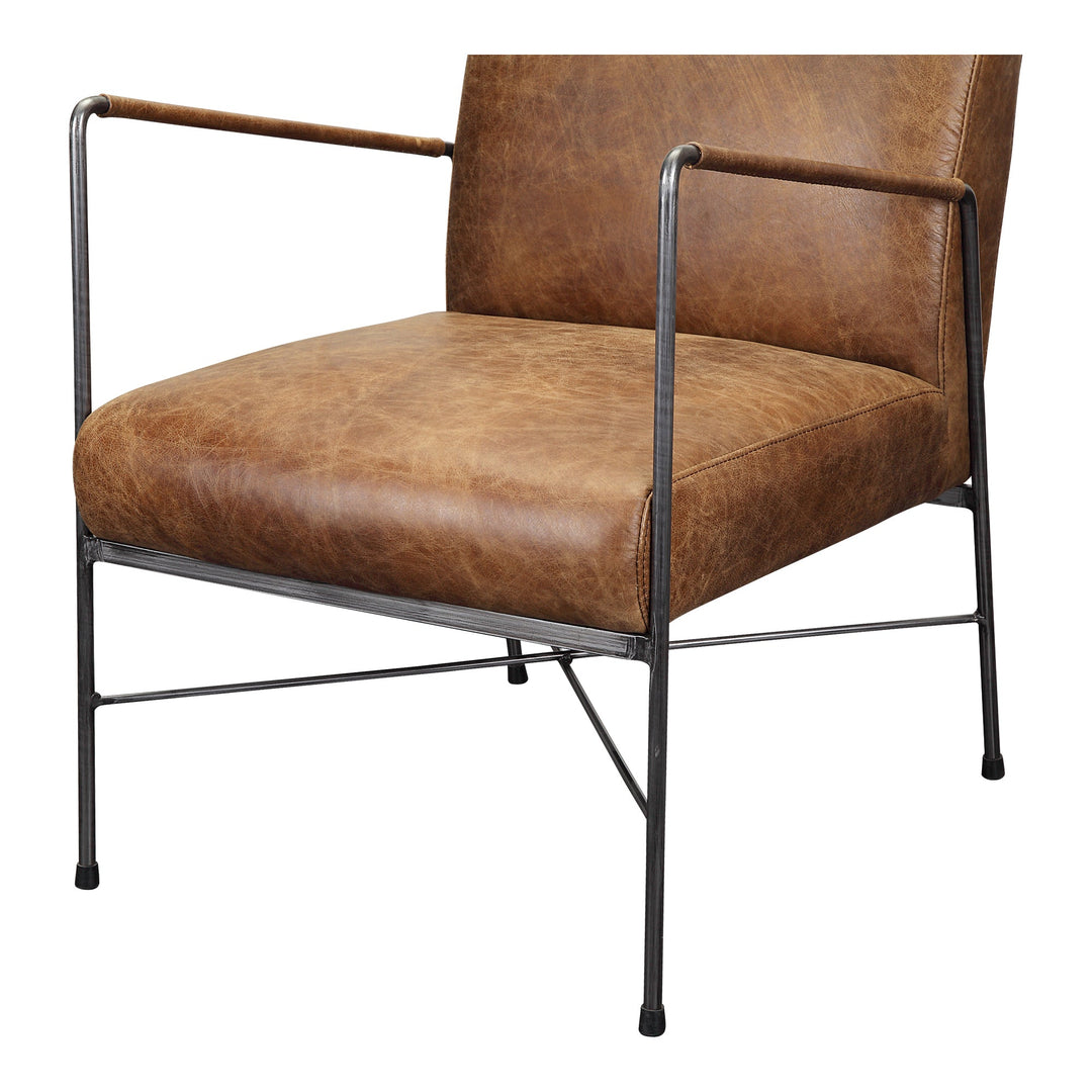 SwayLiving - Dagwood Leather Arm Chair Open Road Brown Leather - PK-1089-14 | SwayLiving