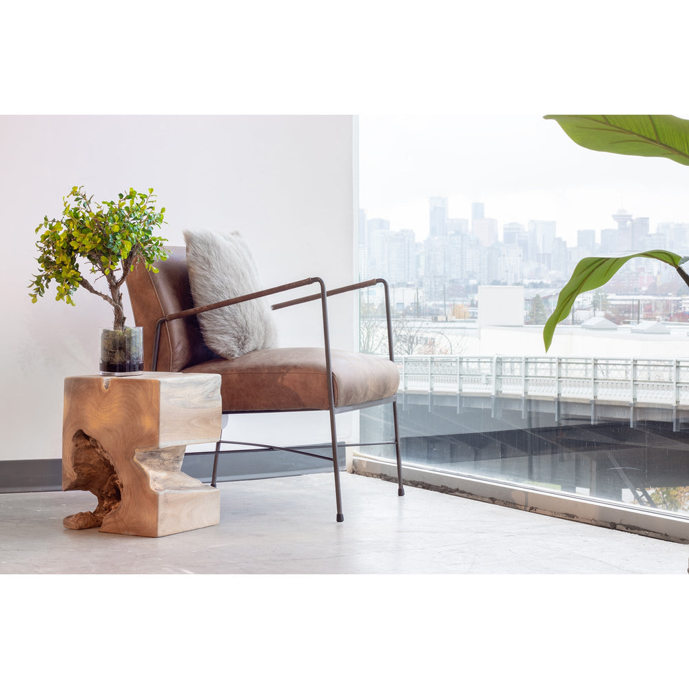 SwayLiving - Dagwood Leather Arm Chair Open Road Brown Leather - PK-1089-14 | SwayLiving