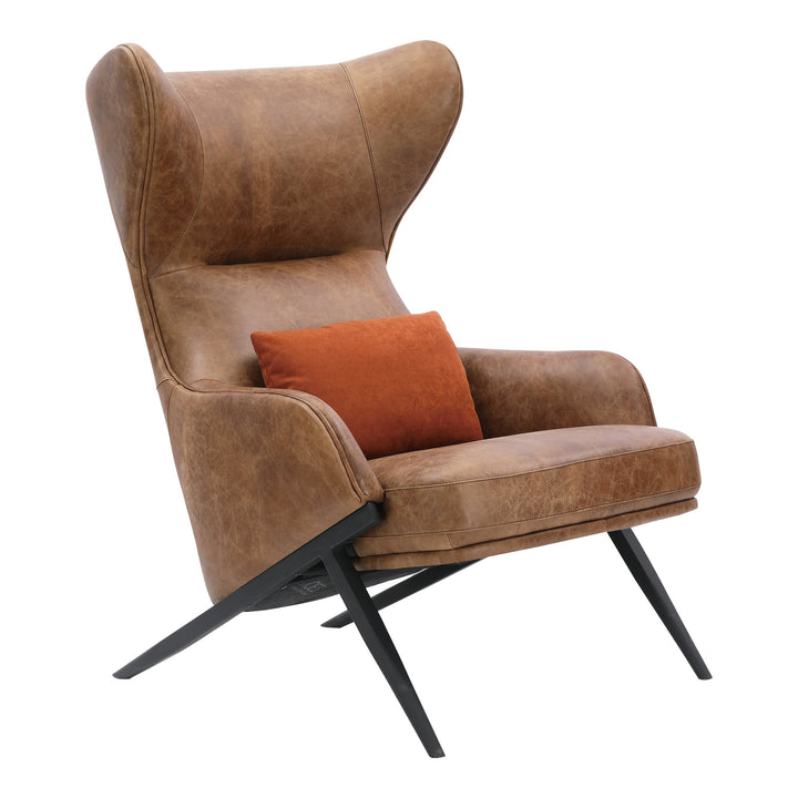 SwayLiving - Amos Leather Accent Chair Open Road Brown Leather - PK-1103-14 | SwayLiving