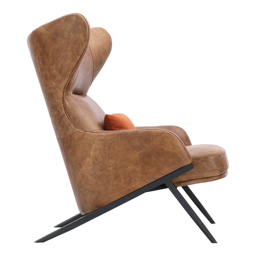 SwayLiving - Amos Leather Accent Chair Open Road Brown Leather - PK-1103-14 | SwayLiving