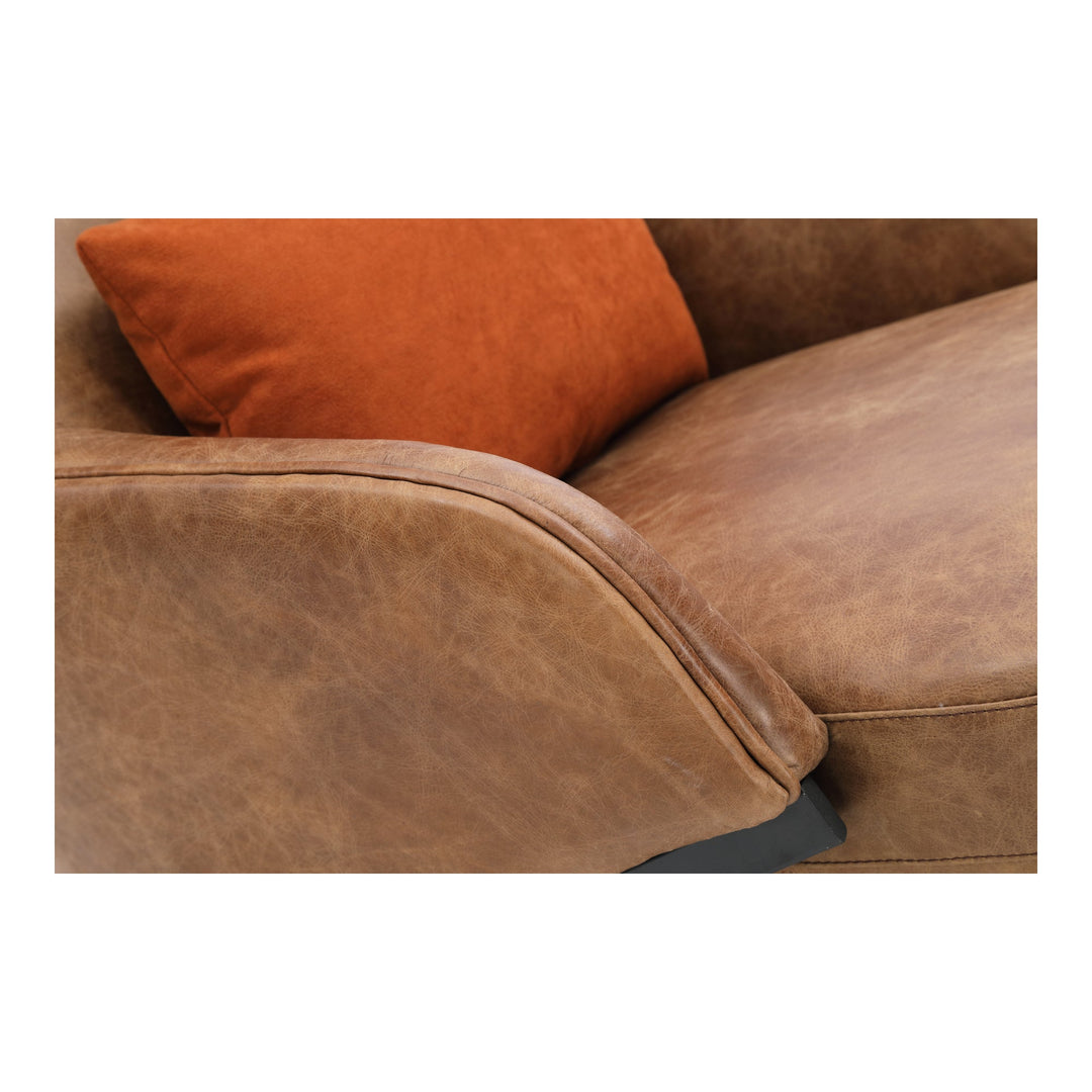 SwayLiving - Amos Leather Accent Chair Open Road Brown Leather - PK-1103-14 | SwayLiving