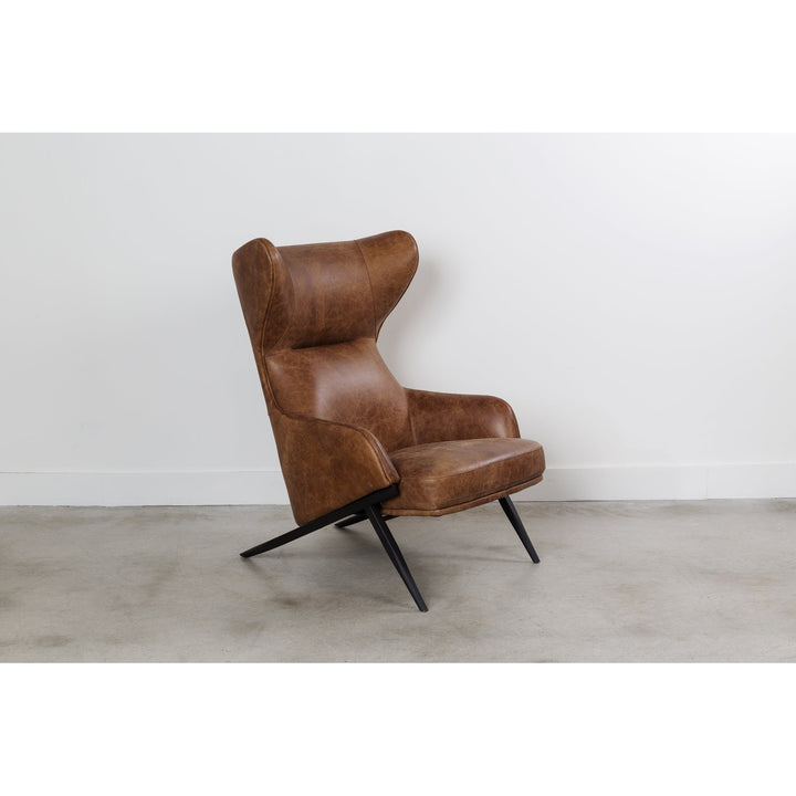 SwayLiving - Amos Leather Accent Chair Open Road Brown Leather - PK-1103-14 | SwayLiving