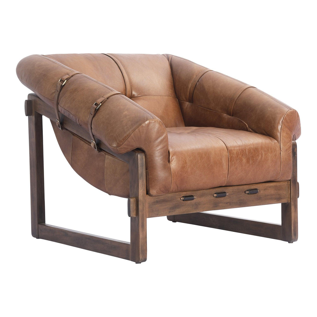 Bellos Accent Chair Open Road Brown Leather - SwayLiving