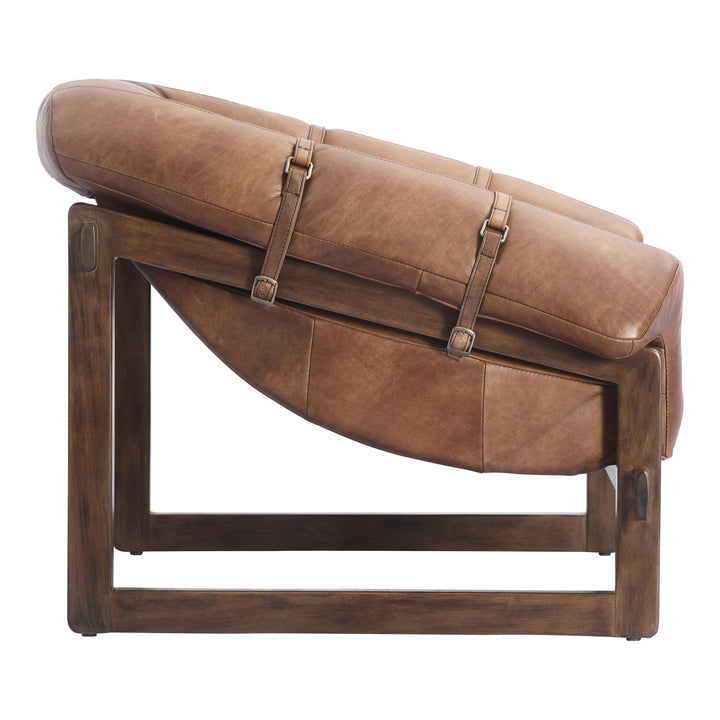 SwayLiving - Bellos Accent Chair Open Road Brown Leather - PK-1112-14 | SwayLiving