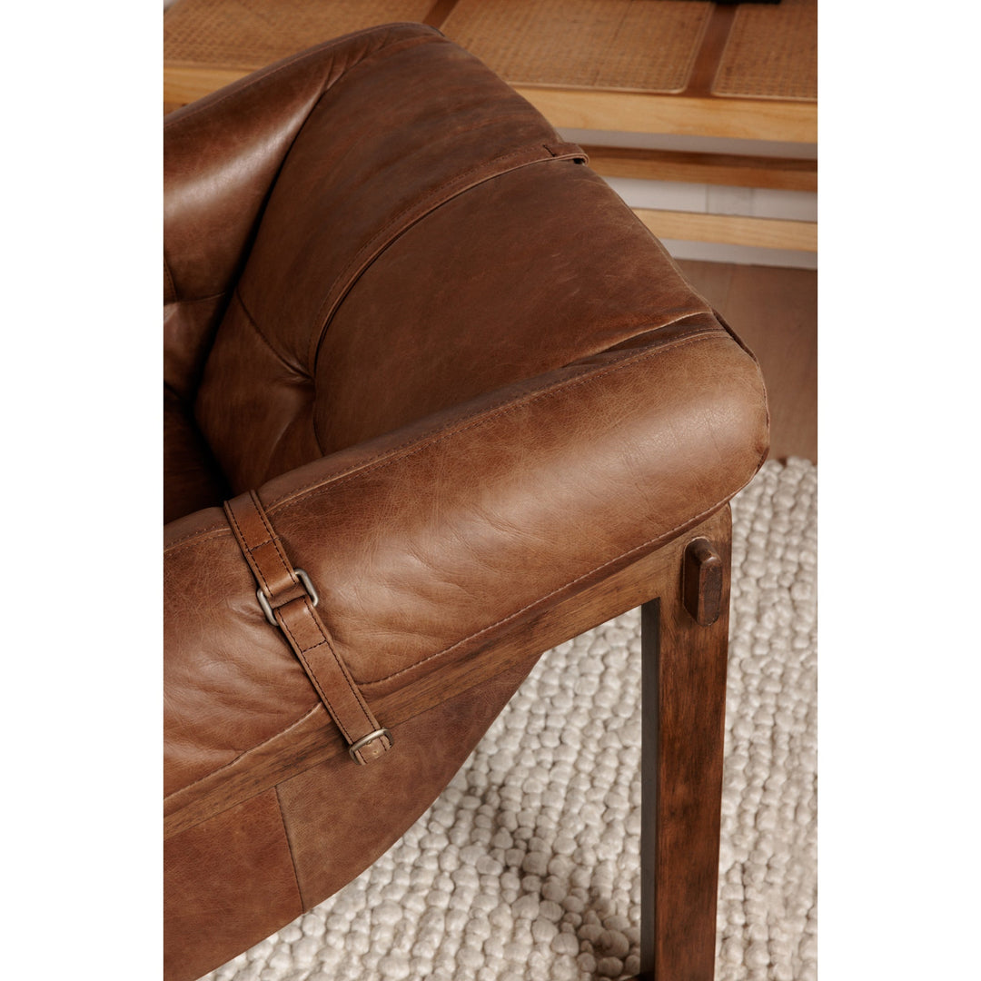 SwayLiving - Bellos Accent Chair Open Road Brown Leather - PK-1112-14 | SwayLiving