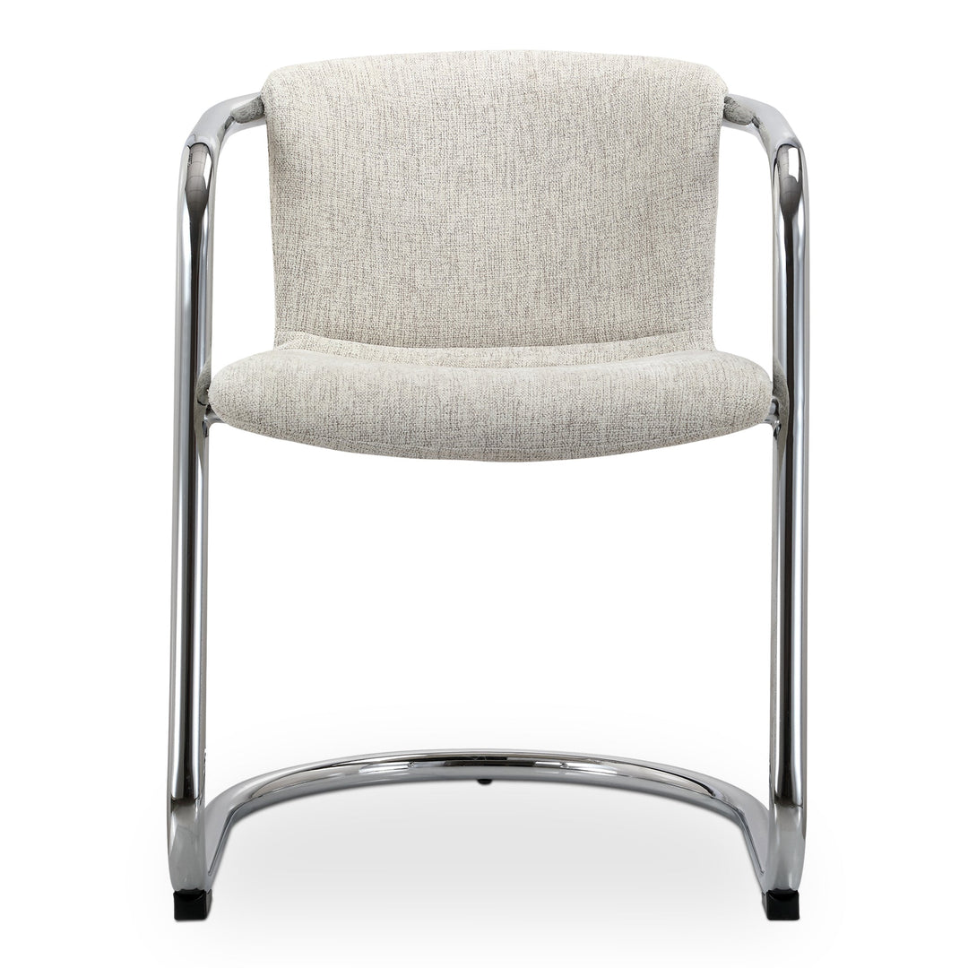 SwayLiving - Freeman Chrome Frame Dining Chair Blended Cream - Set of 2 - PK-1114-37 | SwayLiving