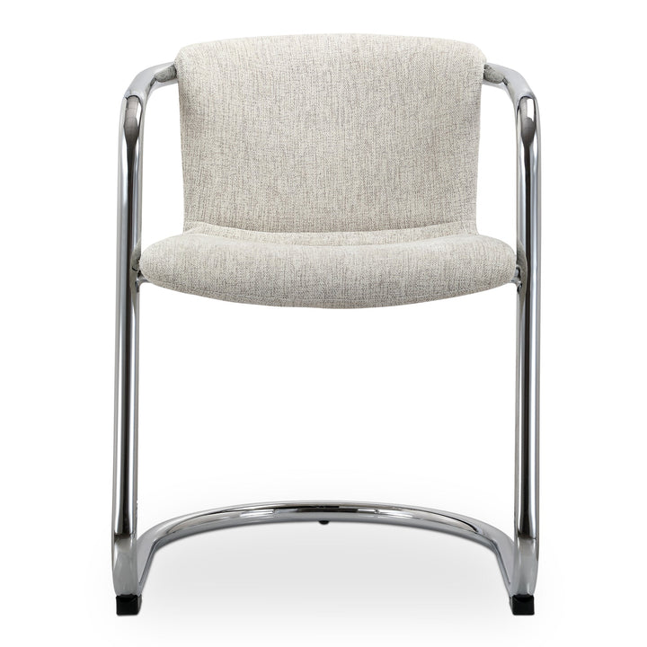 SwayLiving - Freeman Chrome Frame Dining Chair Blended Cream - Set of 2 - PK-1114-37 | SwayLiving