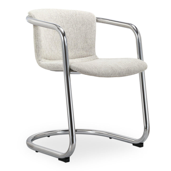 SwayLiving - Freeman Chrome Frame Dining Chair Blended Cream - Set of 2 - PK-1114-37 | SwayLiving